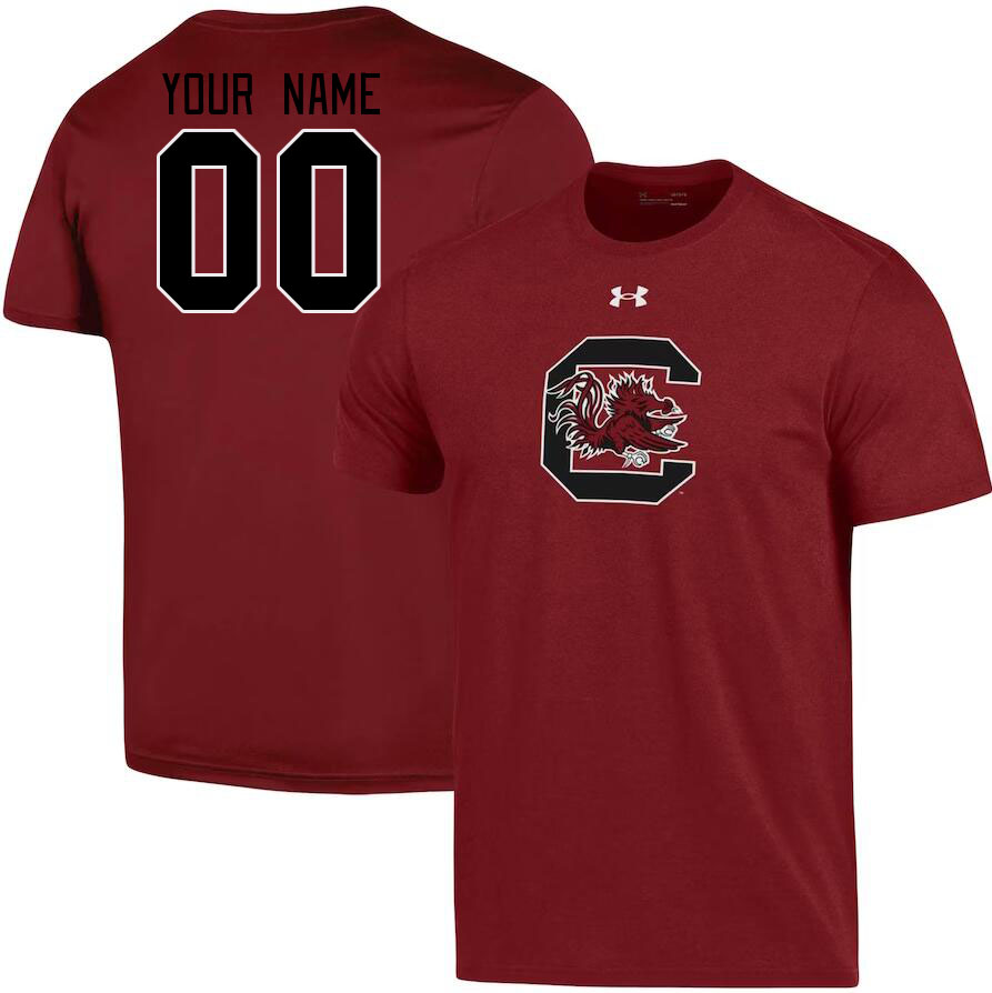 Custom South Carolina Gamecocks Name And Number College Tshirt-Garnet
